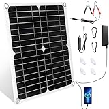 【12W Solar Ladegerät 16V Kit】KWODE 2 USB Tragbares Solarladegerät, 12W Mini Solarpanel...