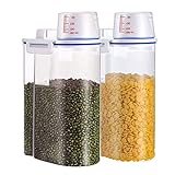 2 Stück Vorratsdosen Set für Müsli, 2L Aufbewahrungsbox Küche Luftdicht Behälter aus Plastik...