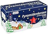 JEKA Pyramidenkerzen klein, rot ca. 14 x 74 mm 50 Stück/Pack, Weihnachtskerzen, Adventskerzen,...