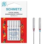 SCHMETZ Nähmaschinennadelset 5 Stick-Nadeln | 130/705 H-E | Nadeldicken: 3x 75/11, 2x 90/14 |...