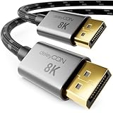 deleyCON 3,0m DisplayPort 1.4 Kabel 8K@60Hz - UHD WQHD HDR HDCP 2.2-4K@165Hz 2K@360Hz - AMD FreeSync...