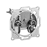 Goobay 67044 SAT Antennensteckdose / 2 Loch Antennenkabel Anschluss Durchgangsdose / SAT Steckdose...