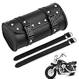 Universal Motorrad Satteltasche, Schwarz Motorrad PU Leder Werkzeugtasche, Leder Wasserdichte...