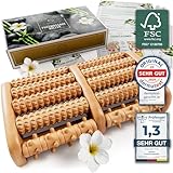 HELDSON® Fußmassageroller Holz - FSC®100% - Fußmassagegerät - Massage Roller für Fußmassage -...