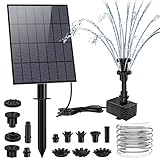 AISITIN DIY Solar Springbrunnen 3.5W, Upgrade Teichpumpe mit 1.5m Wasserleitung und Feste Pfähle...