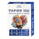 AVERY Zweckform 2566 Drucker-/Kopierpapier (500 Blatt, 100 g/m², DIN A4 Papier, hochweiß, für...