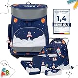 MUWO Kinder Schulranzen Set 5tlg. ergonomischer leichter Schulrucksack mit Sporttasche, Turnbeutel,...