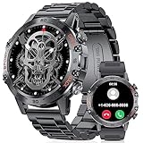 LIGE Militär Smartwatch Herren (Anruf Texte Rinnerung),1,39 Zoll Robuste Outdoor Smartwatch mit...