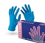 VENSALUD Nitrilhandschuhe Einweghandschuhe Puderfrei Box mit 100 Handschuhen. Farbe: Blau, S, 3
