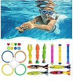 SylvToyVX 22 Stück Tauchspielzeug Set für Kinder, Pool Spielzeug Tauchring Schwimmbad Tauchset...