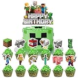 YOGARTH 25 Stück Pixe Tortendeko Jungen, Video Game Kuchen Deko Kindergeburtstag, Cake Topper Set,...
