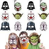12 Stück Star Wars Masken für Kinder, Kindermasken Geburtstag, Augenmaske, Charakter Masken,...