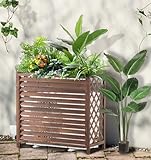 Abdeckung für Klimaanlagen, UV-beständig, Holzständer, karbonisierte Pflanzenhalterung,...