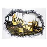 Borussia Dortmund BVB 3D-Wandtattoo Stadionmotiv