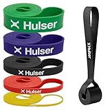 Hulser Widerstandsband Set 6-teilig - Mit Türanker - 2 bis 55 kg - 104/208 cm - Widerstandsband...