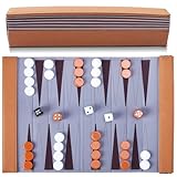 Reise Backgammon,Back Gammon Spiel aus massivem Holz - Klassisches Brettspiel für Familien,Reisen...