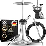 M. ROSENFELD Edelstahl Shisha Set Komplett - SSS Reise Shisha Köpfe und Shisha Zubehör incl. 150cm...