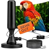 Retoo DVB-T2 Antenne mit Verstärker – 30dBi Digitale Zimmerantenne für Innen, 360° Empfang, LTE...