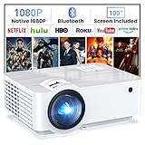 HOPVISION Beamer, Native 1080P Beamer 4K 9500 Lumens Multimedia Beamer Heimkino Bluetooth 5.1...