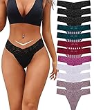 BeReady Baumwolle String Tanga Damen Spitze Unterhosen Frauen V-Waist Atmungsaktiv Unterhosen Damen...