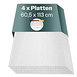 Set 4X Hohlkammerplatten für Gewächshaus 60,5 x 121 cm - Polycarbonatplatten, Kunststoffplatten...