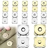 ZoeTekway 10 Paar Magnetknöpfe, Druckknöpfe zum annähen, Magnetverschluss Taschen, 14mm...
