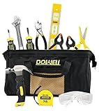 DOWELL Kinder Werkzeug Set mit Werkzeugtasche einschließlich Real Metal Handwerkzeuge für Jungen&...