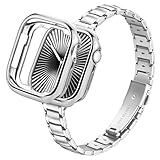 wipalor Metall Armband Kompatibel mit Apple Watch Armband Damen mit Gehäuse 42mm Serie 10,...