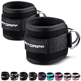 Fitgriff® Fußschlaufen V1 (gepolstert) - für Fitness Training am Kabelzug - (2 Stück) Ankle...