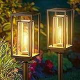 PUAIDA Solarlampen für Außen Garten, 2 Pack Moderne Garten Solarleuchten mit Längere Arbeitzeit,...