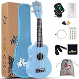 Winzz Sopran Ukulele Starter Kit für Anfänger, mit Tasche, Clip-On Tuner, zusätzlichen Saiten,...