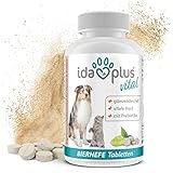 Ida Plus Bierhefe-Tabletten 120 Stück für Hund & Katze - reich an B-Vitaminen, Mineralien &...