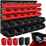 DEUBA® Stapelboxen 32 tlg. Erweiterbar Etikettenfach Stabil Stoßfest Starke Wandplatten Wandregal...