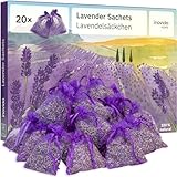 Lavendel Duftsäckchen Kleiderschrank: 20x Echter Lavendel getrocknet – Mottenschutz für...