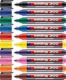 edding 300 Permanentmarker - 10 Farben - 10 Stifte - Rund-Spitze 1,5-3mm - wasserfest,...