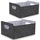 BEHONA Filzkorb Aufbewahrungskorb aus Filz, Organizer Box für Schrank & Regal, Faltbarer...