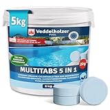 Veddelholzer 5 kg Multitabs 5 in 1 Chlortabletten für pool als 20g Tabletten für Pools von 10 m³...