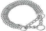 TRIXIE Zug-Stopp-Kettenhalsband Größe L–XL: Halsumfang 55 cm/2,5 mm in silber - stabiles...