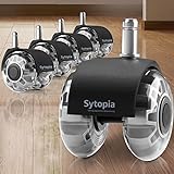 Sytopia Bürostuhl Rollen 11mm x 22 mm, 5er Set Rollen für Bürostühle, Super Leise und Weiche...