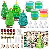DOWNDRIFT 46 Artikel Weihnachtsbäume knete set，Schleim selber machen set mit deko, Modelliermasse...