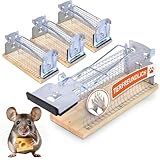 RAPIZZ Lebendfalle Maus 4 Stück - Inkl. Hygienehandschuh & Expertentipps I Mausfallen für drinnen...