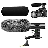 Videomikrofon für DSLR-Interviews, Kamera Mikrofon Shotgun-Mikrofon für Canon, Nikon, Sony,...
