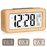Wecker,Digitaluhr,Digital Wecker Uhr Mit Großer Lcd Display Datum Und Temperatur Anzeige Mit Snooze...