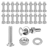25 Stück Schlossschrauben M6 x 40mm, Torbandschrauben M6, Flachrundkopfschrauben Edelstahl A2 V2A,...