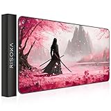 RISOKA® XXL Gaming Mauspad 900x400 - Vernähte Kanten & wasserabweisend - Anime Mousepad für Gamer...