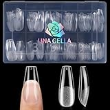 UNA GELLA Medium Ballerina Nagelspitzen, 120 Stück 12 Größen Halb Matte Soft Gel Nägeltips Full...