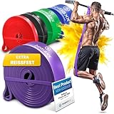 Fitnessband Pull Up Resistance Band, Klimmzughilfe + Trainings-eBook - DAS Klimmzug Widerstandsband...