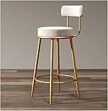 Barhocker 1er Set Moderner Samt Küchenhocker mit Rücken Metallbeine und Fußstütze Design ohne...