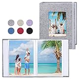 Vienrose Fotoalben Klein 10x15 Fotos 2 Pack Leinen Cover mit Frontfenster, Einsteckalbum 26 Seiten...