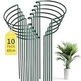 LYFETC 10 Stück Stabile Metall Staudenhalter (25cmØ x 60cm H) – Extra Starke pflanzenstütze...